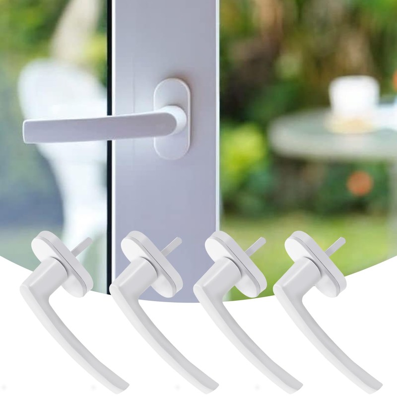HOMURY Set of 4 Aluminium Window Handles: Lockable Window Handle,