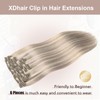 XDhair Clip in Extensions aus Echthaar, Aschblond und Bleichblond, Extensions