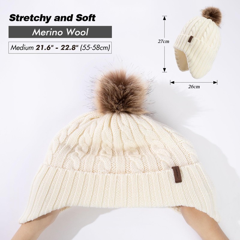 Comhats - Gorro de punto peruano de invierno para mujer,