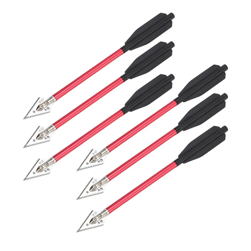 6Pcs Crossbow Arrows Double Screw Fixing Aluminum Alloy Shooting Bow