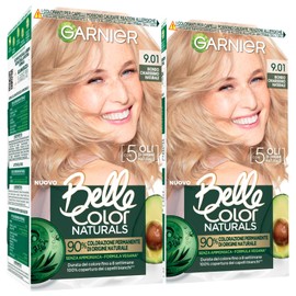 Garnier Belle Color Naturals Permanent Hair Colour, Colour 9.01, Very Light Natural Blonde, No Ammonia, Vegan Formula, Colour Cream and Nourishing Treatment, 2 Packs