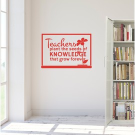 33"x24" Teachers Plant Seeds of Knowledge That Grow Forever Gift Learn Student Teaching Class Wall Decal Sticker Art Mural Home Decor