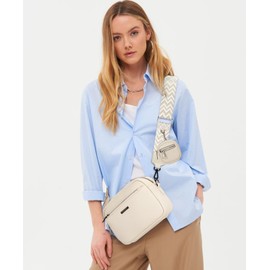 GASSDA Women's PU Leather Crossbody Bag Women's Handbag Small Bags with Removable Shoulder Strap, beige