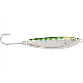 South Bend Sporting Goods Luhr Jensen Crippled Herring Lure, Nickel/Neon Green Back, 3-Inch, Chrome Neon Green Stripe (587147)
