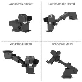 IWIO Car holder Phone Smartphone Premium onetap Technology 360 Degrees One Touch Windscreen and Dashboard Extendable compatible with Motorola Moto G6 Play 2018 - BLACK