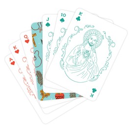 Playing Cards Catholic Themed, Card Deck as Catholic Gifts, Playing Cards Themed with Bonus Magnetic Box, Cool Playing Cards with Colorful Portraits of the Holy Spirit, the Holy Family, and the Saints