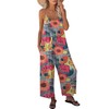 KMAZN Womens Casual Loose Sleeveless Bohemian Beach Jumpsuits Spaghetti Strap