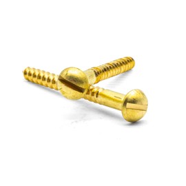 Hippo Hardware M2 (2mm X 12mm) Solid Brass Slotted Round Head Doomed Wood Screws [No.2 X 1/2"] (Pack of 10)