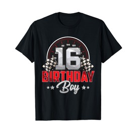 Race Car 16th Birthday Boy Party Racing 16 year old Pit Crew T-Shirt