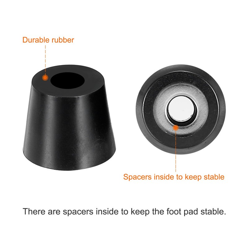 PATIKIL Rubber Feet Set of 20 0.65"x0.55" Pads Stainless Steel