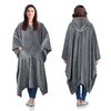 Catalonia Classy Fleece Poncho Blanket with Hood, Soft Warm Cuddly