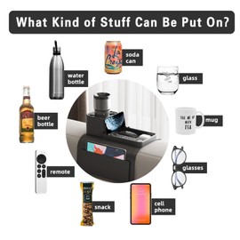 Ubeckdez Silicone Couch Cup Holder - Anti-Spill & Anti-Slip Universal Drink Holder Tray for Sofa, Bed, Car | Flexible Reusable Organizer for Cups, Phones, Snacks,Easy to Clean(Black)