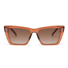 LJCZKA Retro Cat Eye Sunglasses for Women 90s Oversized Cateye Frame Sun Glasses Vintage Luxury Shades Outdoor UV400 Protection (Brown Gradient Brown)