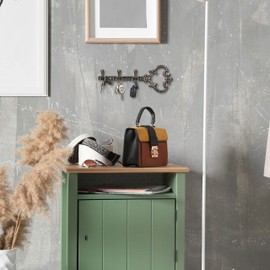 Relaxdays Key Rack 3 Hooks Decorative Key Shape Cast Iron Vintage HBT 12.5 x 33 x 4.5 cm Black Gold Bronze