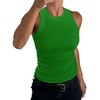 GEMBERA Womens Sleeveless Racerback High Neck Basic Ribbed Knit Fitted