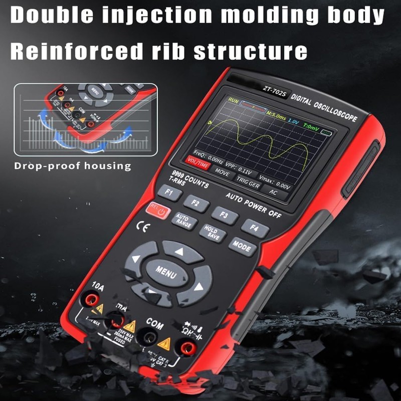 3 in 1 Handheld Oscilloscope, Multimeter Automatic Range Accurately Measures