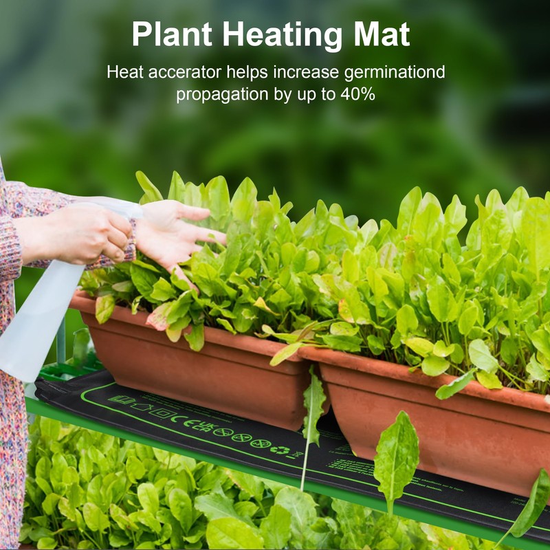 Hyindoor 2 Pack Seedling Heat Mat Heated Propagator Durable Waterproof