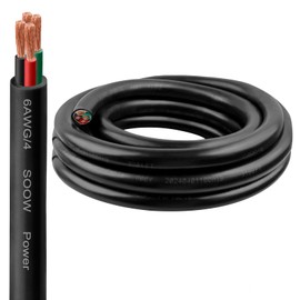 6/4 SOOW Wire 5FT, 6 AWG 600V SOOW Bulk Cable, 6 Gauge 4 Conductor Portable Power Cable, Extension Cord for Welder,Generator,Portable Light,Circuits,EV Car Charger,Motor Lead