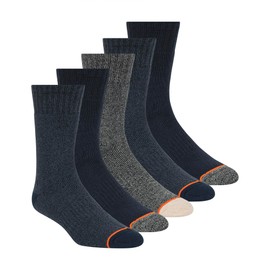 Weatherproof Men's 5 Pack Crew Socks, Blue, 10-13