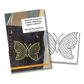 Socorro Society Sashiko Butterfly- Visible Mending Stick and Stitch Embroidery Pattern