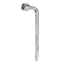 sourcing map Car Spare Tire Lug Wrench 21mm Carbon Steel l Type Slotted End Hexagon Socket Wrench L-Shaped Tire Repair Tool for Automobile Repair