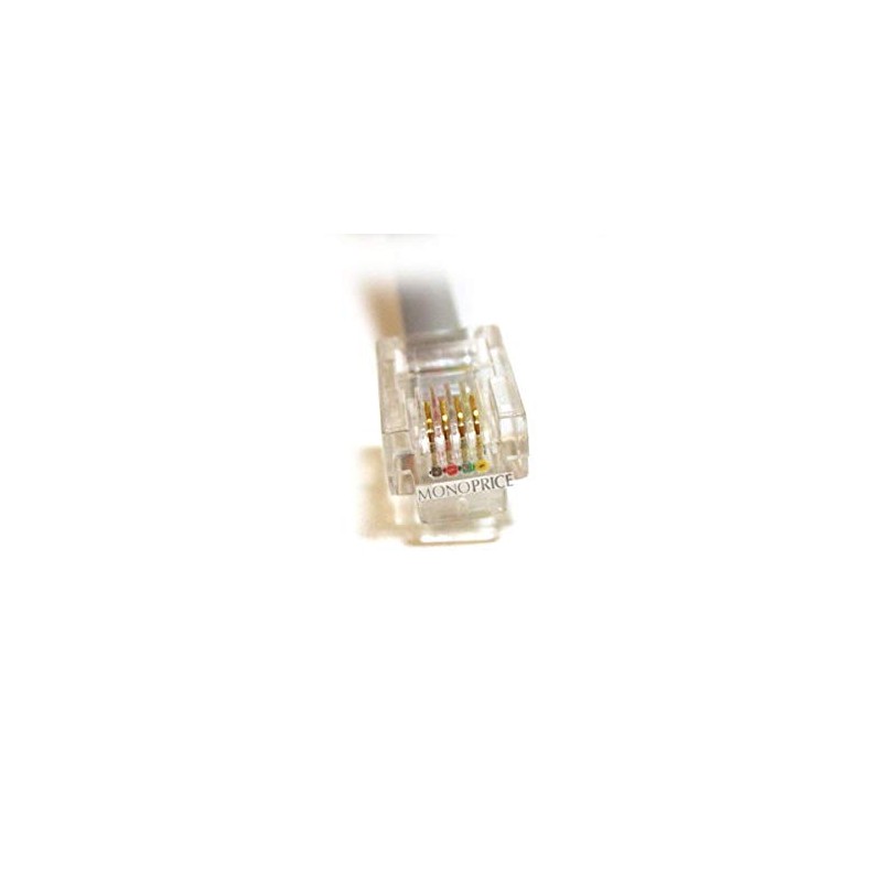 Monoprice Landline Telephone Cable - 7 Feet - RJ11(6P4C) Reverse