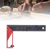 Woodworking Straight Angle Ruler 30° 45° 90° 3mm Thickness Adjustable