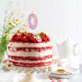 Macaron Birthday Candles- Number 0 Candle, Handmade Colorful Macaron 3D Flash Candles, Pink Birthday Decorations for Girls, Sweet Theme Birthday Party Wedding Anniversary Supplies(0)