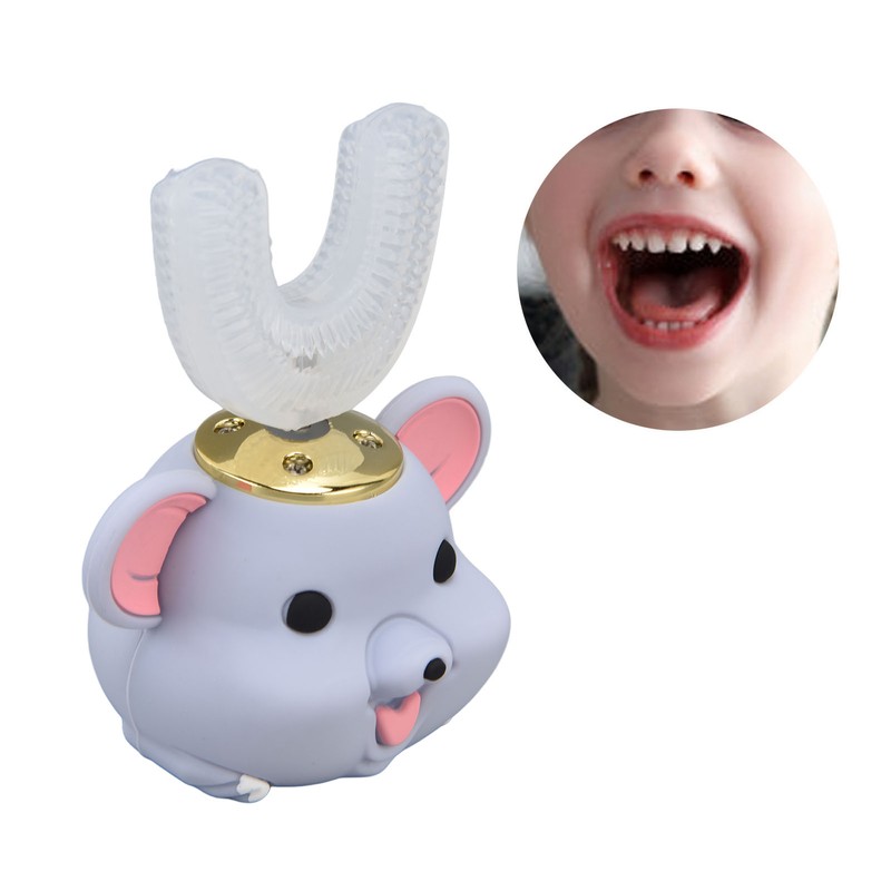 Mouth Electric Toothbrush U Shaped Toothbrush USB Charging Cartoon Silicone