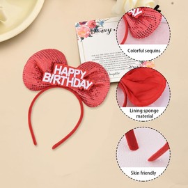 Glitter Happy Birthday Headband for Girls Women Birthday Party Hair Bands Accessories Happy Bday Head Wear Decoration Bday Hair Hoop Headwear Hairband Birth Day Gift Head Band Supplies Essential Stuff