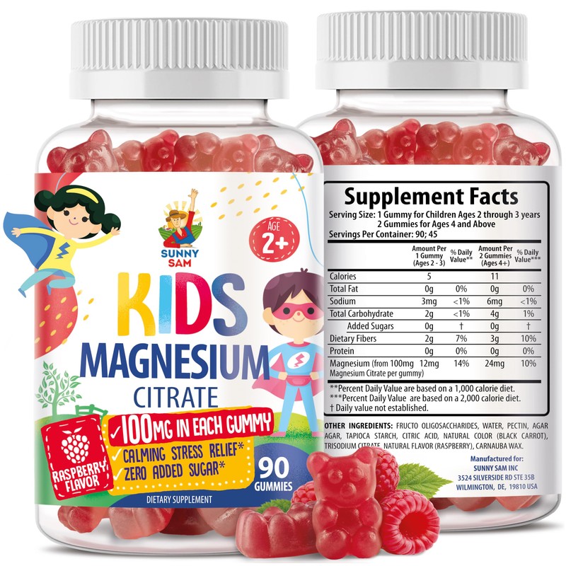 SUNNY SAM- “Gomitas de Magnesio para Niños y Adultos 100mg