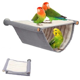 Roczential Suspended Hammock Plush Shed Swing Cave Cabin, Warm Bird Nest Bed, Hanging Hammock Snuggle Hut Parrot House ﻿