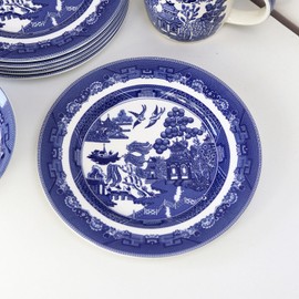 Darthome Set of 6 Blue Willow Side Plates Blue Ceramic 19cm Kitchen English Tableware