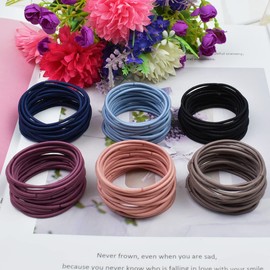 120 Pcs Hair Elastic Bands 6 Colors Hair Ponytail Holders Hair Ties Bobbles for Girls Women
