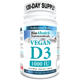 Vegan Vitamin D3 1000 IU, 4 Month Supply of Vitamin D, 120 Vegetarian Capsules