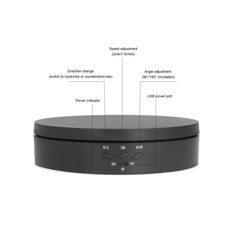 145mm 360° Round Auto Rotating Display Stand 3 Speed Control