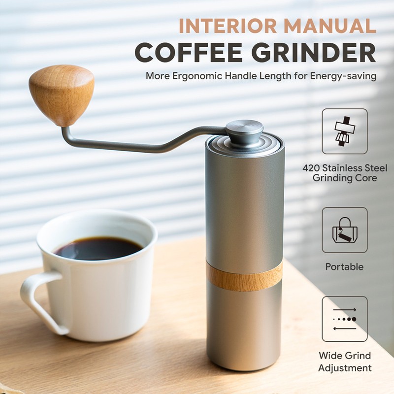 Manual Coffee Grinder Portable Hand Crank Coffee Bean Grinder for