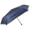 アテイン 折晴雨兼用ミニ グログランボーダー ネイビー 55cm 6718