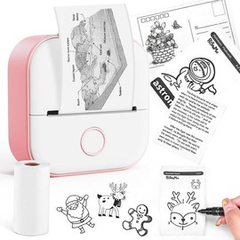 Phomemo Sticker Printer - Mini Thermal Printer, T02 Sticker Maker Machine, Portable Bluetooth Pocket Phone Printer for Anatomy Flashcards, Journal, Photos, Notes, Kids Gift - Color: Pink