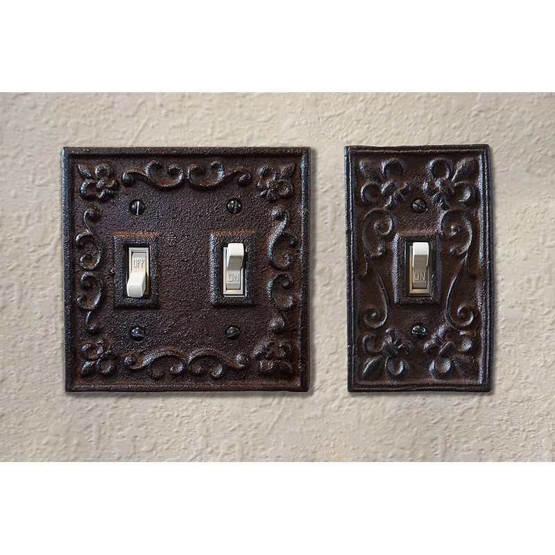 Lulu Decor, Fleur De Lis Cast Iron Switch Plate in
