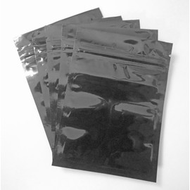 (500 Pieces) Black Mylar Resealable Zip & Seal Bags 3.5x5 Inches, Heat Sealable, Zipper, Smell Proof