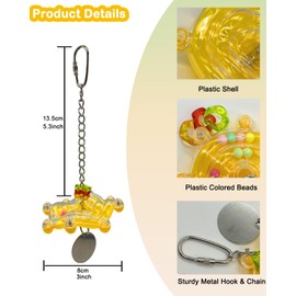 CTAILSOD Bird Toys, Conure Rotating Wheel Toy Parakeet Spinning Toys Parrot Rattle Toys Bird Hanging Toys Bird Cage Accessories for Small-Medium Parrots