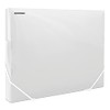 DONAU 8545002PL-00 Collection Box Document Box File Box with Corner Tensioner Rubbers Made of Plastic/PP 700μm Transparent for DIN A4 | Spine Width 30 mm | Foldable Side Wings | for Office and School