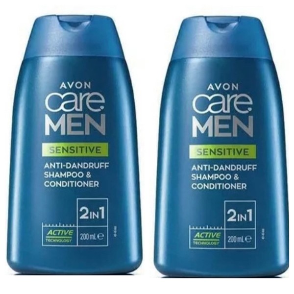 2x Avon Care Sensitive 2-in-1 Anti-Dandruff Shampoo & Conditioner 200ml(400ml)