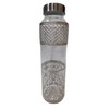 ORNATE INTERNATIONAL Eco-Friendly Silver Plated Glass Water Bottles Set (2pcs)