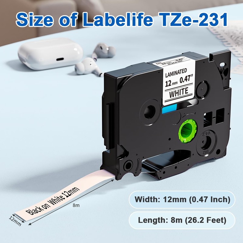 5 Pack Compatible with Brother Label Maker Tape P Touch
