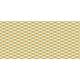 Ambesonne Ethnic Pencil Pen Holder, Folkloric Eastern European Floral Pattern Traditional Effects Garden, Ceramic Pencil Holder for Desk Office Accessory, 3.6" X 3.2", Burnt Orange Fern Green