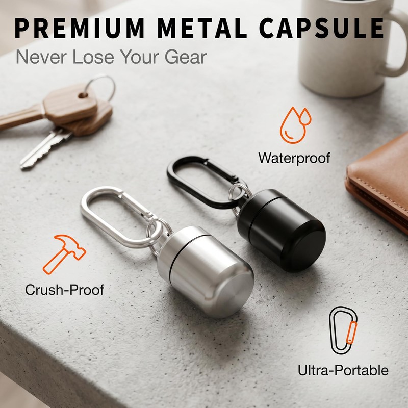 Ymcafmo 4 Pack Waterproof Metal Earplug Case with Keychain, Hard