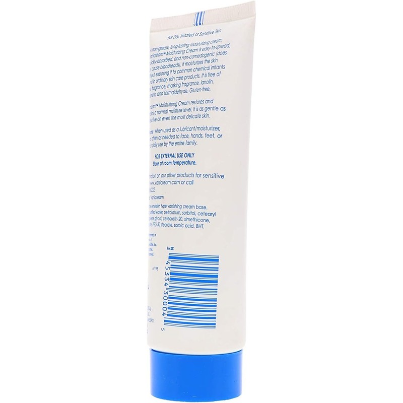 Crema hidratante para la piel Vanicream, 4 onzas líquidas, Paquete