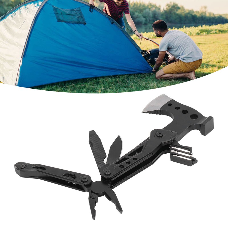 Pocket Size Multitool Foldable Axe Hammer Knife Pliers Stainless Steel